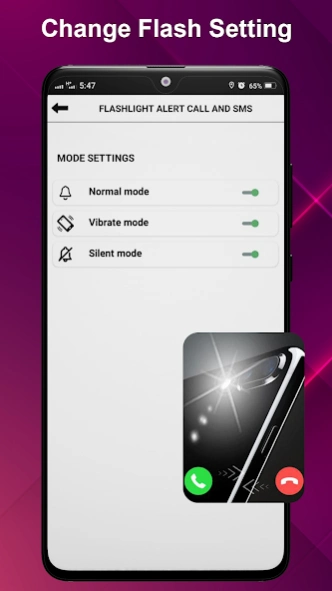 Flash Alert on Call and SMS  Screenshot