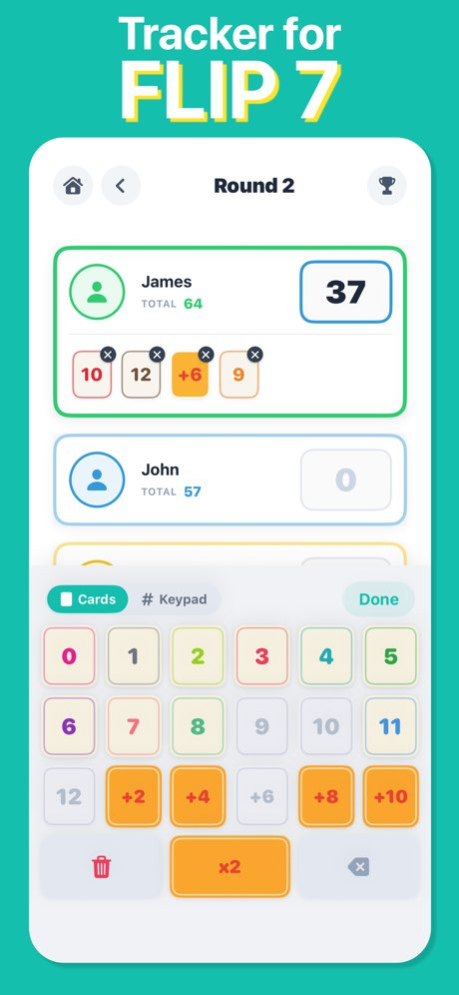 Flip 7 - Score Tracker 2.1 Screenshot