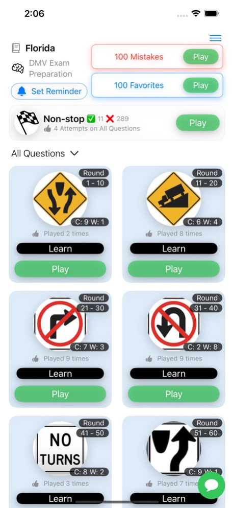 Florida DMV Practice Test 2026 8.0.0 Screenshot