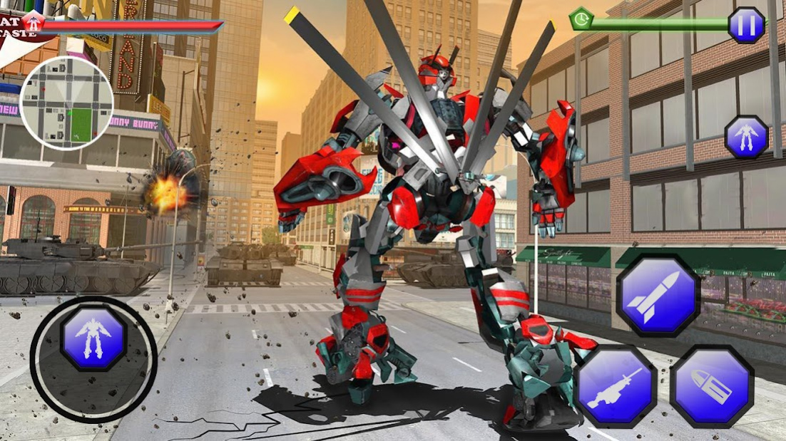 Flying Helicopter Robot Car Transform Robot Games 1.3 Screenshot