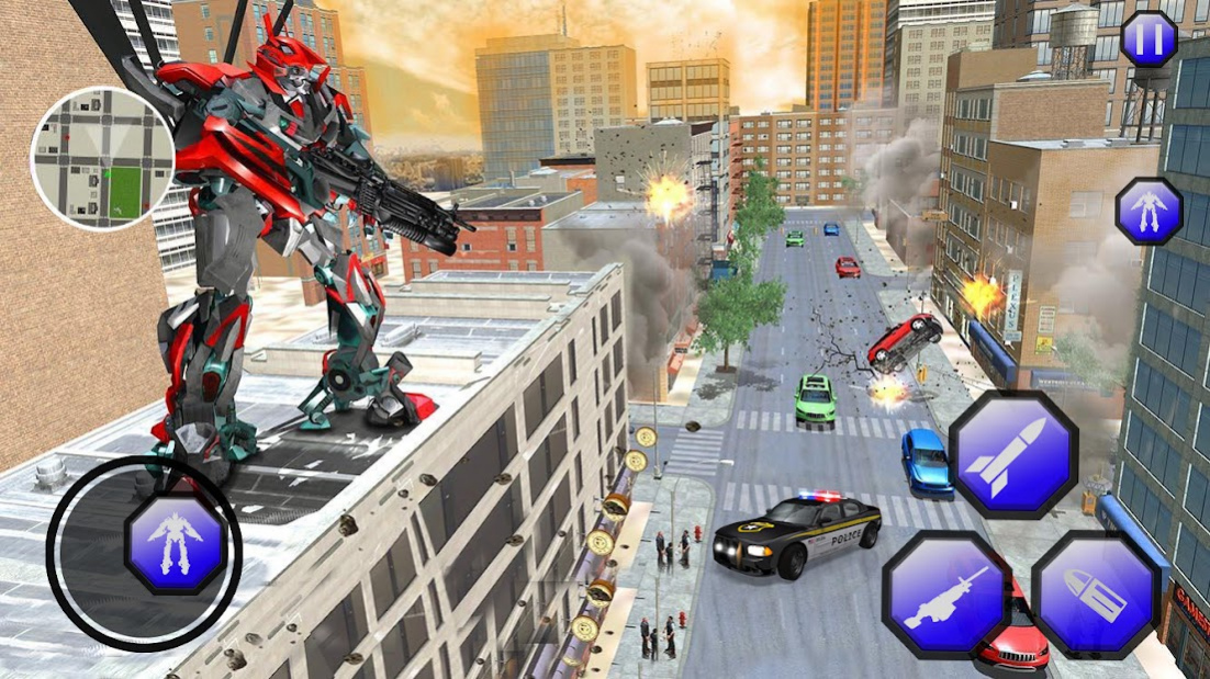 Flying Helicopter Robot Car Transform Robot Games 1.3 Screenshot