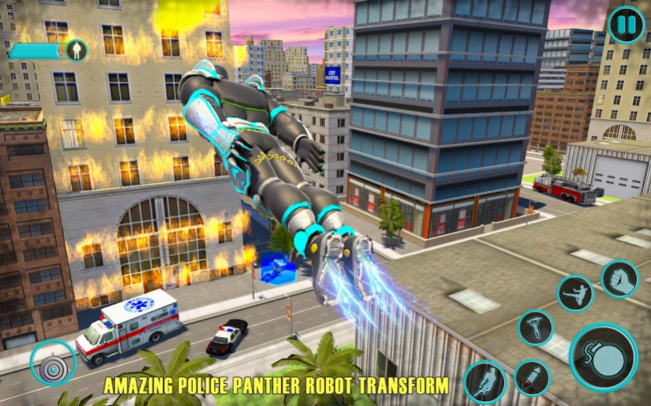 Flying Panther Robot Hero Game 4.0 Screenshot