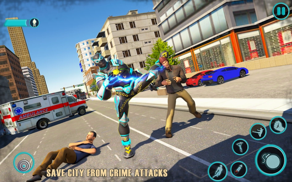 Flying Panther Robot Hero Game 4.0 Screenshot