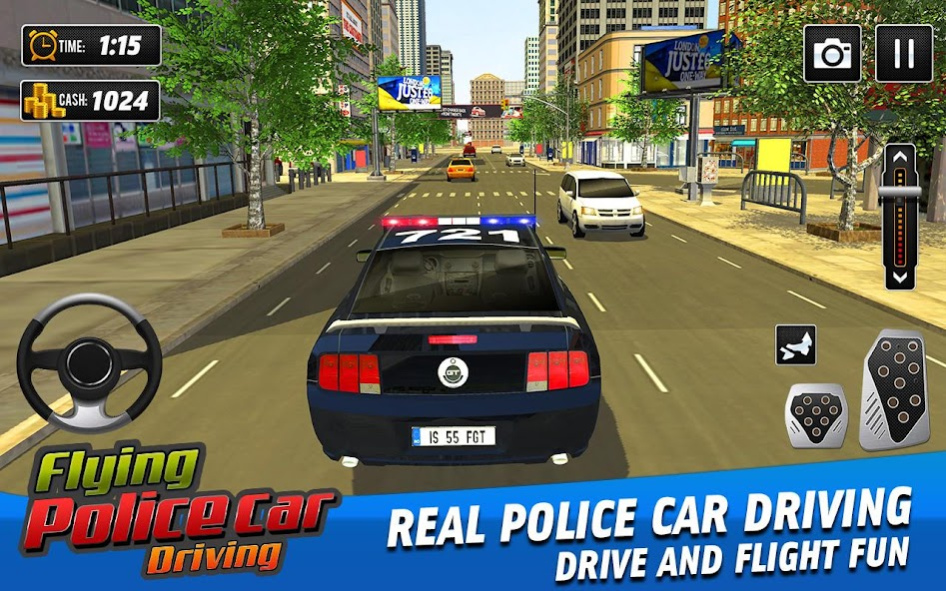 Flying Police Car Driving Game 1.1.4 Screenshot