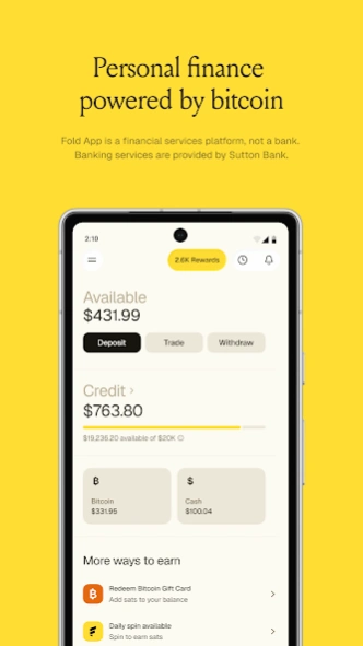 Fold: Bitcoin Personal Finance 200.46.0 Screenshot