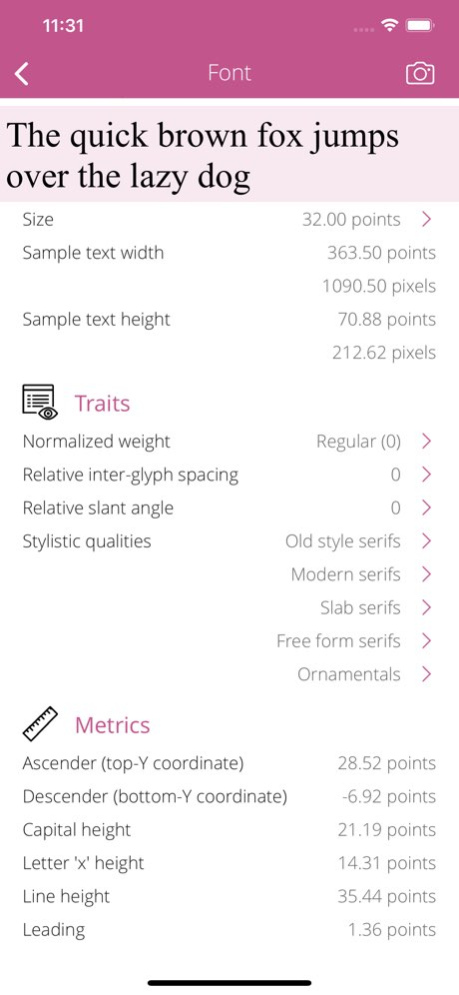 Font Info 1.3 Screenshot