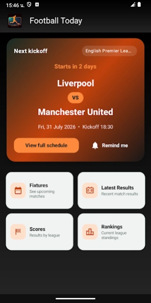 Football Today: Scores  Screenshot
