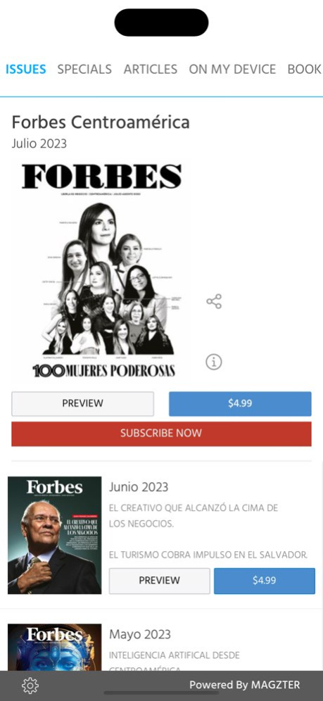 Forbes Centroamérica Magazine 8.4.10 Screenshot