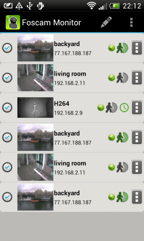 Foscam Monitor (3rd party app) 2.3 Screenshot
