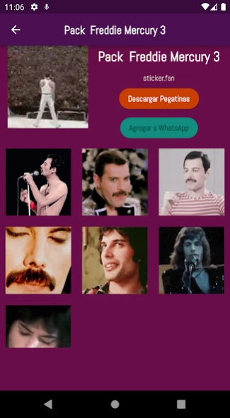 Freddie Mercury Stickers 1.4 Screenshot
