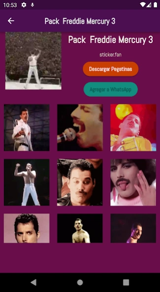 Freddie Mercury Stickers 1.4 Screenshot