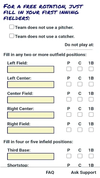 Baseball Fielding Rotation App 1.1.1 Screenshot