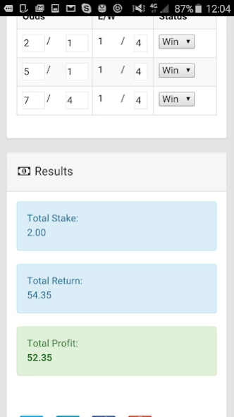 Free Bet Calculator 1.0.0 Screenshot