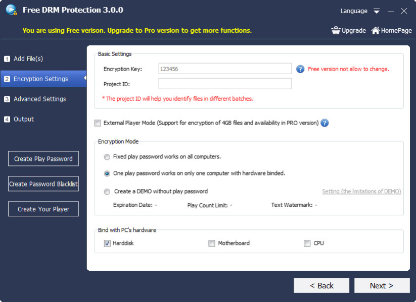 Free DRM Protection 4.4.0.3214 Screenshot