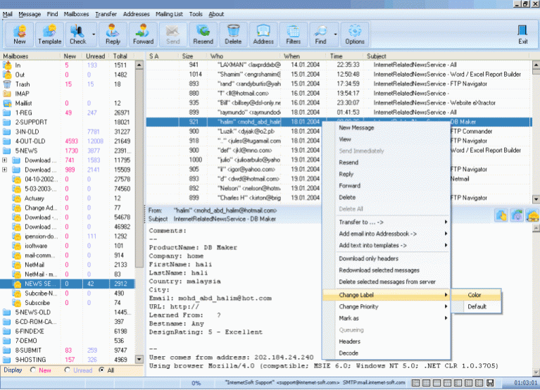 Free Mail Commander 10.61 Screenshot