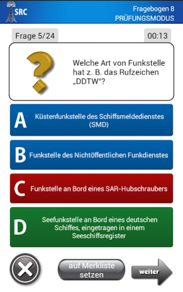 Funkbetriebszeugnis SRC  Screenshot