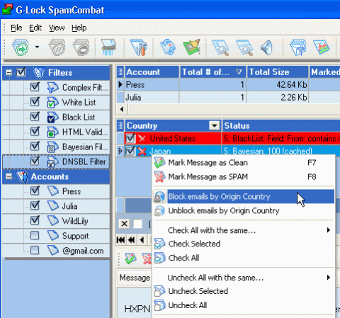 G-Lock SpamCombat 3.0 Screenshot