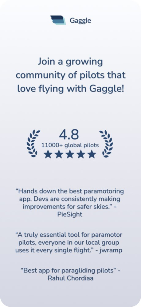 Gaggle Paragliding, Ultralight 1.72.20260926 Screenshot