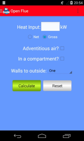 Gas Ventilation Calculator  Screenshot