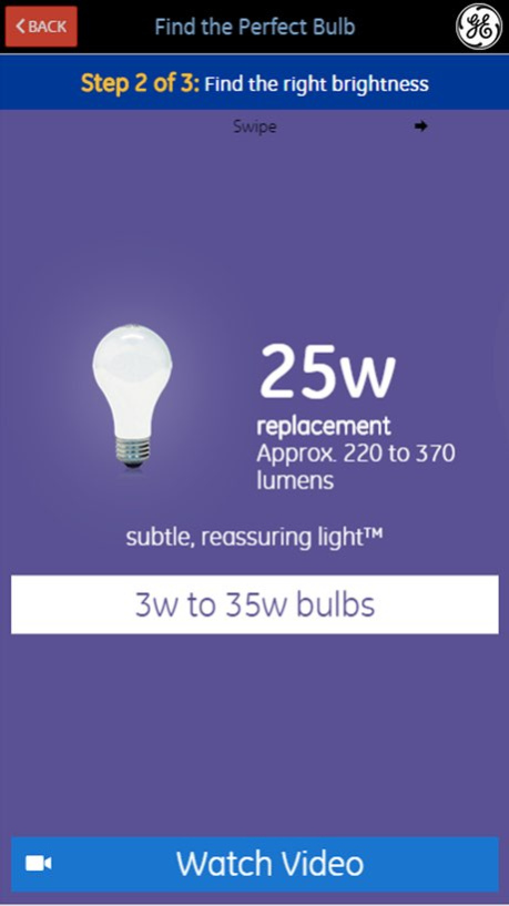 GE Canada Walmart Bulb Finder  Screenshot