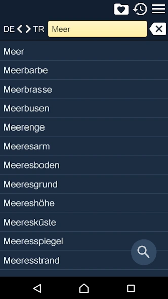 German Turkish Dictionary 2.116 Screenshot