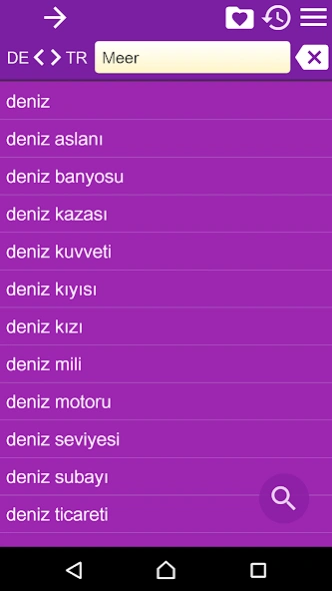 German Turkish Dictionary 2.116 Screenshot