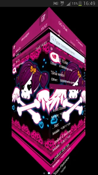 Theme EMO Pink GO SMS Pro 2.9 Screenshot