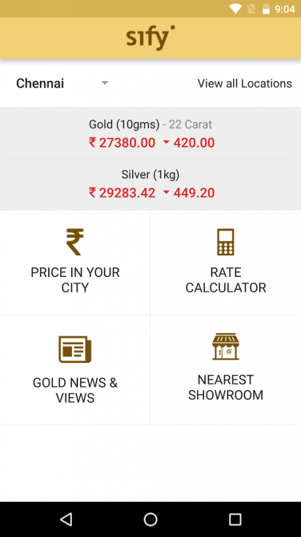 Sify Live Gold Silver Rate India 2.3 Screenshot