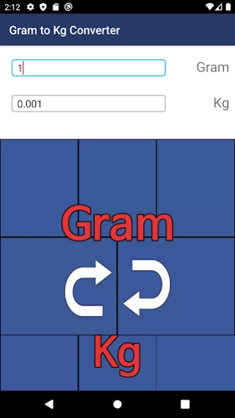Gram to Kg Converter 3.0 Screenshot
