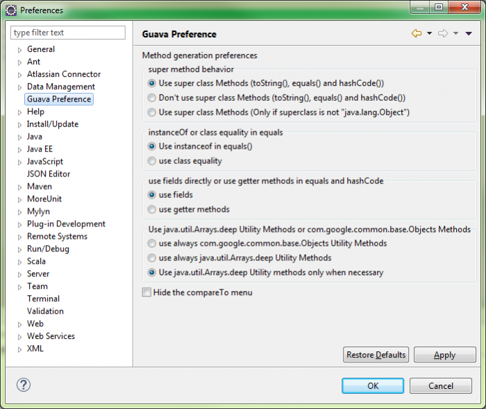 Guava Eclipse Plugin 1.4.1 Screenshot