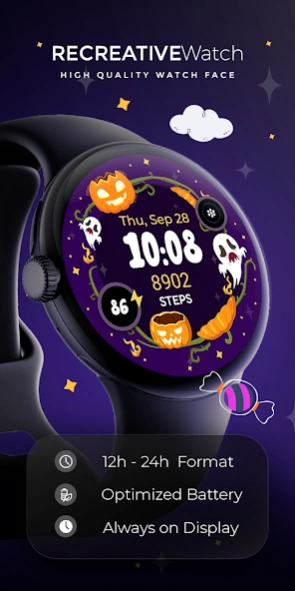 Halloween Cute Frame - Wear OS  Screenshot