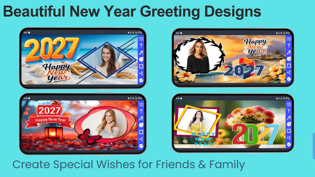 Happy Newyear Card Maker 2027 4.0 Screenshot