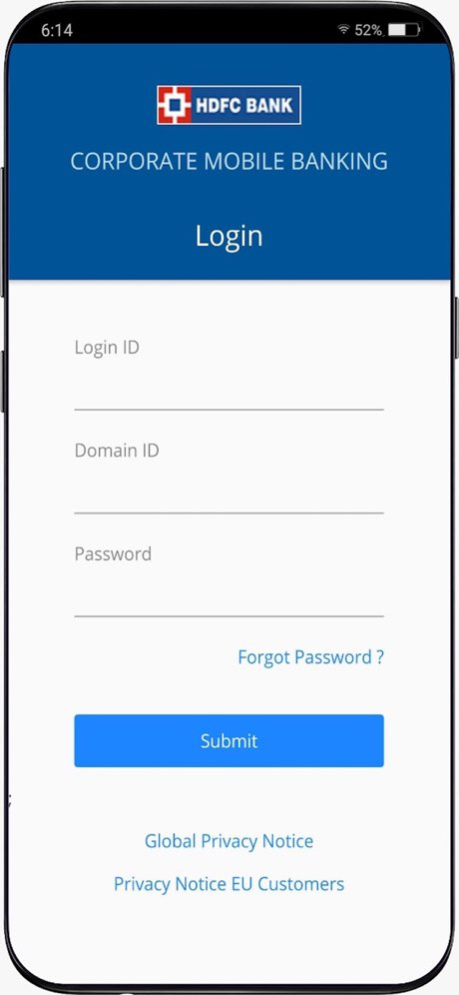 HDFC Bank Corp Mobile banking 4.5 Screenshot