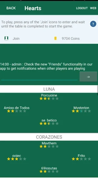Hearts Online 1.50 Screenshot