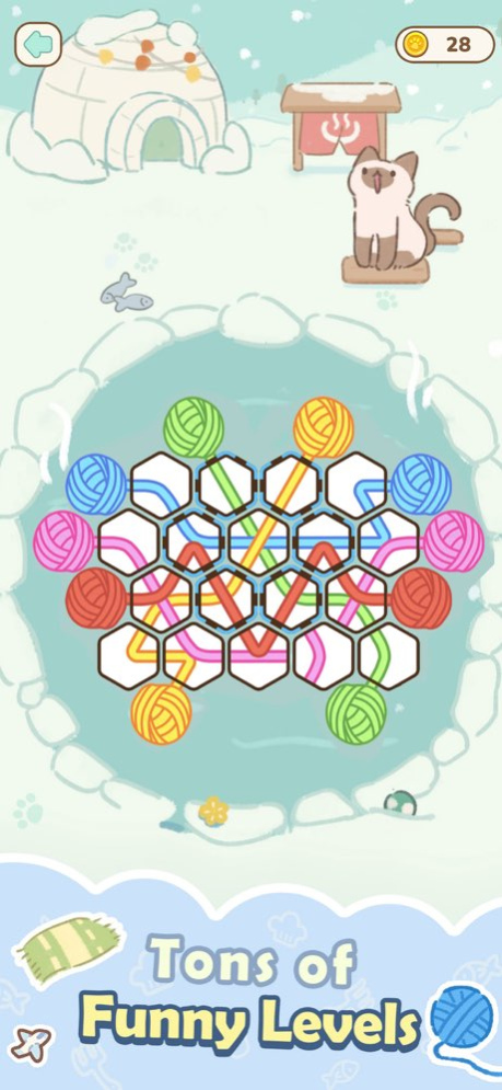 HexTangle: Yarn Cat Puzzle 1.1 Screenshot