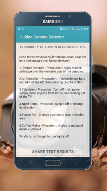 detectify-how to detect hidden camera & microphone 1.2 Screenshot
