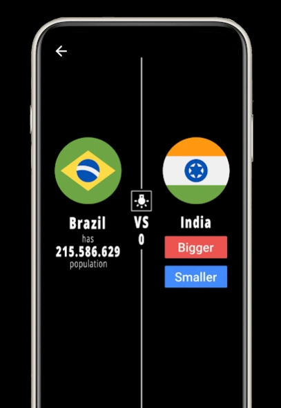 Higher or Lower : Population 1.0.0 Screenshot