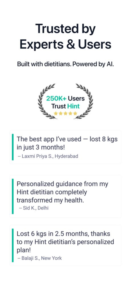Hint Diet Plan Calorie Counter 2.3 Screenshot