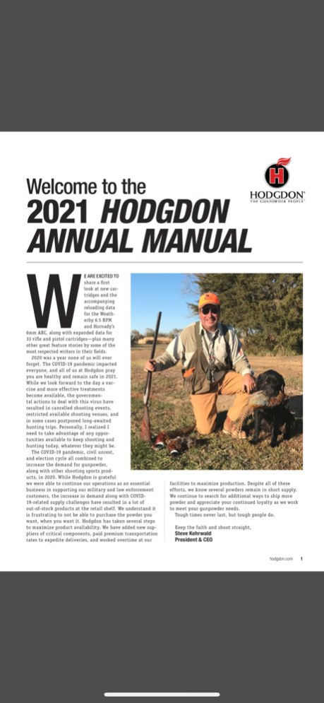 Hodgdon Reloading Manual 3.6.7 Screenshot