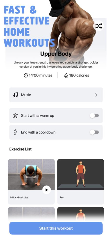Home Workout: Fitness No Tools 1.0.32 Screenshot