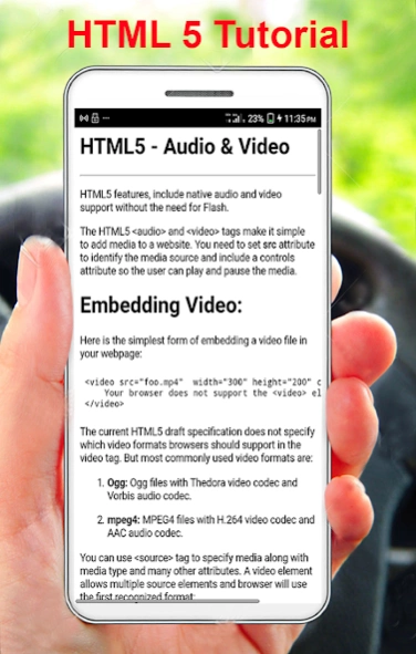 HTML-5 Tutorials 1.0.3 Screenshot