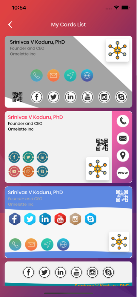 iBusinessCards 2.2 Screenshot