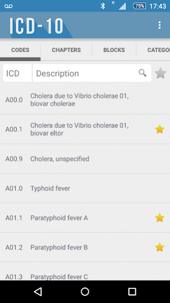 ICD-10: Codes of Diseases 1.1.6 Screenshot