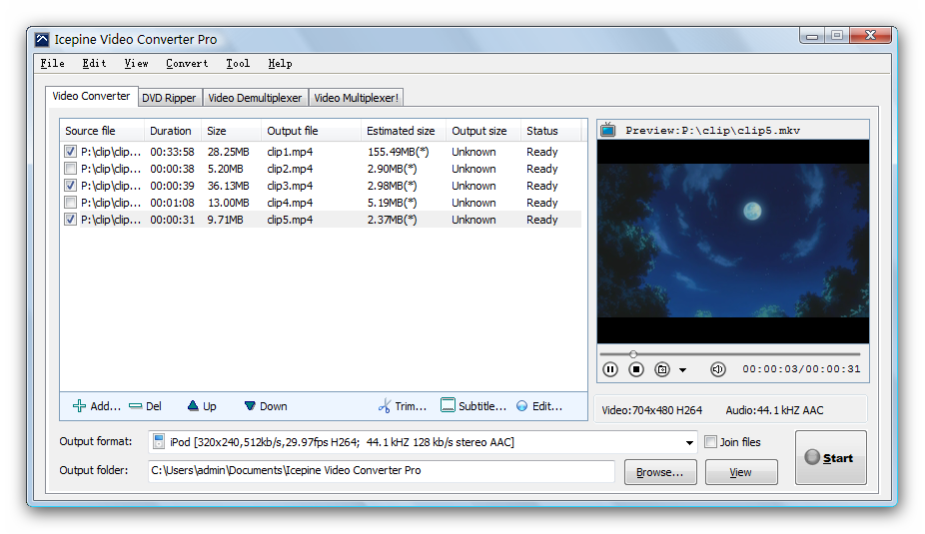 Icepine Video Converter Pro 3.1.0.0 Screenshot