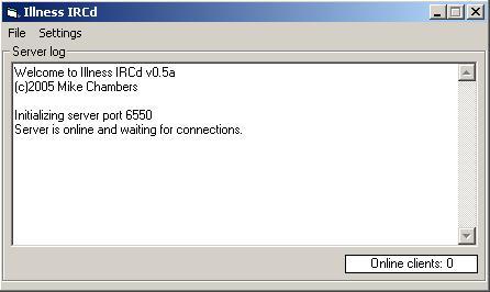 IllnessIRCd  Screenshot