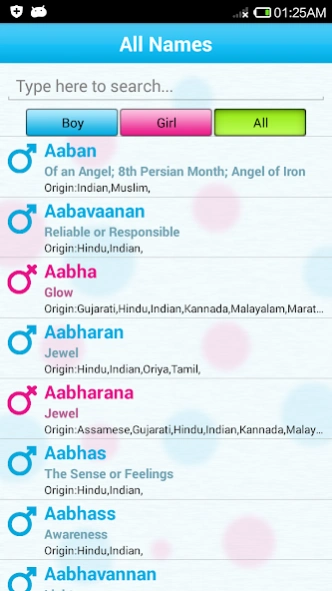 Indian Baby Names & Meaning 1.8 Screenshot