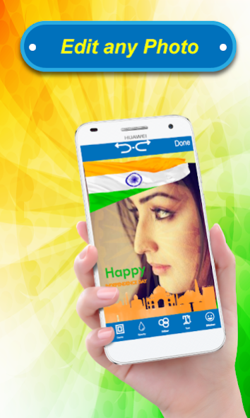 Indian Flag Selfie Photo Editr 1.0.5 Screenshot