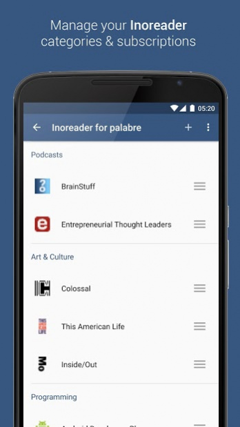 Inoreader for Palabre 1.1.3 Screenshot
