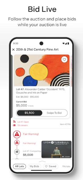 Invaluable Auctions: Bid Live 3.5.1 Screenshot