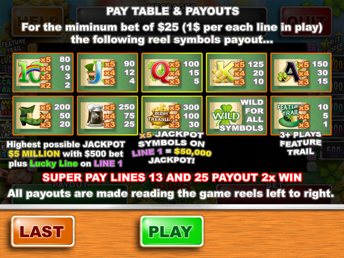 Irish Treasure Lucky Golden Rainbow Slots 5.0 Screenshot
